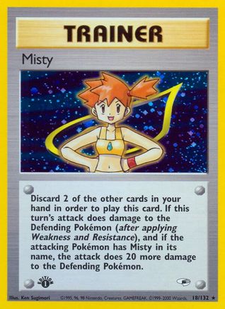 Misty (18) 018 - 1st Edition Holofoil Gym Heroes - Holo Rare