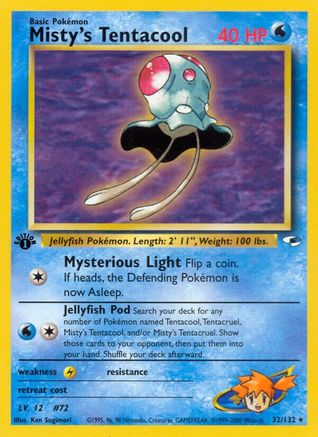 Misty's Tentacool (32) 032 - 1st Edition Gym Heroes - Rare