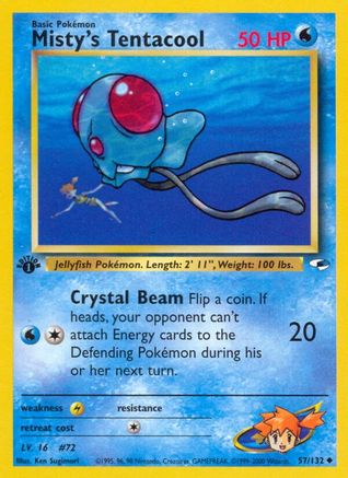 Misty's Tentacool (57) 057 - 1st Edition Gym Heroes - Uncommon