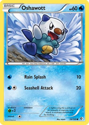 Oshawott 039 - Reverse Holofoil Boundaries Crossed - Common