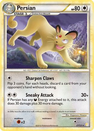 Persian 027 HeartGold SoulSilver - Rare