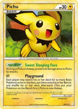Pichu 028 - Reverse Holofoil HeartGold SoulSilver - Rare