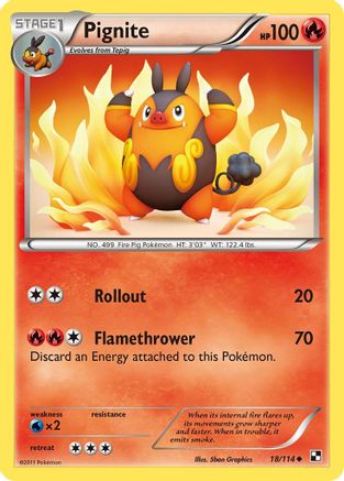 Pignite (18) - Reverse Holofoil Black and White - Uncommon