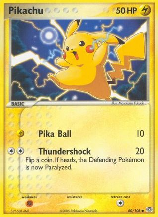 Pikachu 060 - Reverse Holofoil Emerald - Common