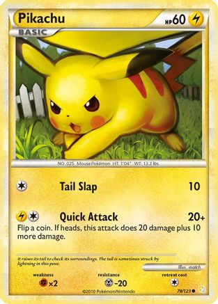 Pikachu 078 - Reverse Holofoil HeartGold SoulSilver - Common