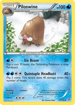Piloswine - Reverse Holofoil Plasma Storm - Uncommon