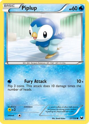 Piplup 027 Dark Explorers - Common