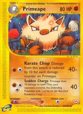 Primeape Aquapolis - Rare