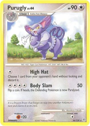 Purugly Diamond and Pearl - Rare
