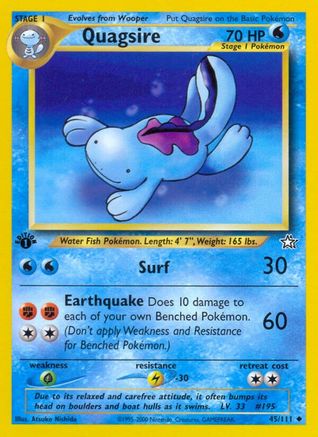 Quagsire 045 - 1st Edition Neo Genesis - Uncommon