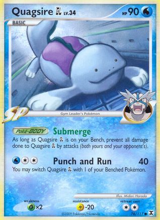 Quagsire GL 076 - Reverse Holofoil Rising Rivals - Common