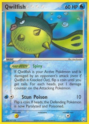 Qwilfish 027 - Reverse Holofoil Team Rocket Returns - Rare