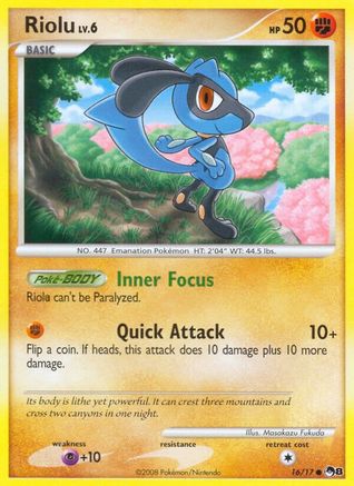 Riolu 016 - Reverse Holofoil POP Series 8 - Common