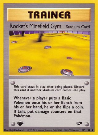 Rocket's Minefield Gym 119 - 1st Edition Gym Challenge - Uncommon