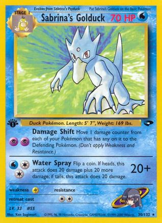 Sabrina's Golduck 030 - 1st Edition Gym Challenge - Rare