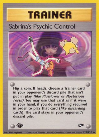 Sabrina's Psychic Control 121 - 1st Edition Gym Challenge - Uncommon