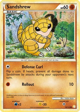 Sandshrew 079 - Reverse Holofoil HeartGold SoulSilver - Common