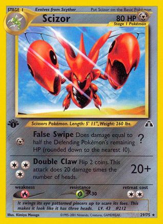 Scizor (29) 029/75 - 1st Edition Neo Discovery - Rare