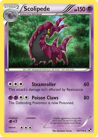 Scolipede - Reverse Holofoil Black and White - Rare