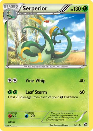 Serperior (5) - Reverse Holofoil Black and White - Holo Rare