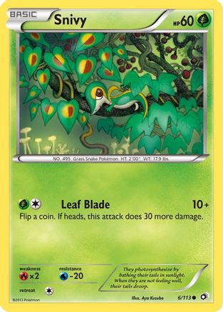 Snivy 006 - Reverse Holofoil Legendary Treasures - Common
