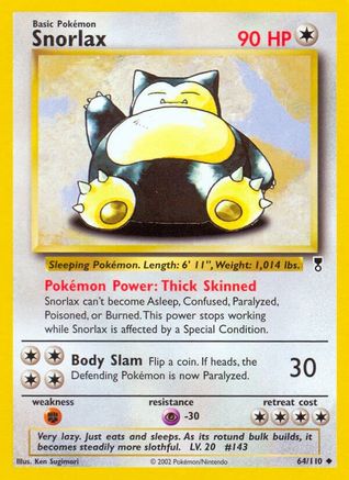 Snorlax 064 - Reverse Holofoil Legendary Collection - Uncommon