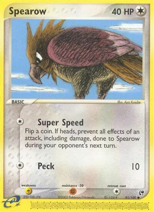 Spearow 081/100 - Reverse Holofoil Sandstorm - Common