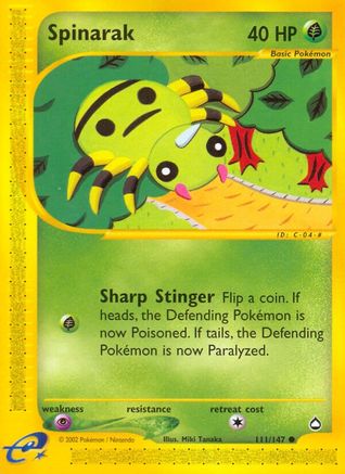 Spinarak (111) 111 - Reverse Holofoil Aquapolis - Common