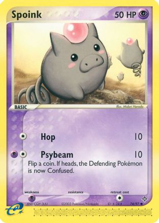 Spoink - 74/97/97 - Reverse Holofoil Dragon - Common