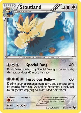 Stoutland - Reverse Holofoil Dark Explorers - Rare