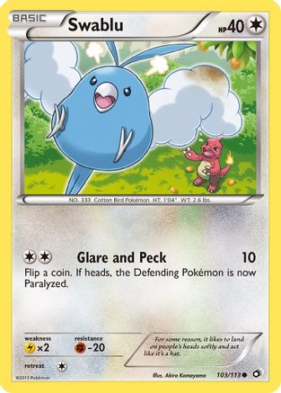 Swablu 103 - Reverse Holofoil Legendary Treasures - Common
