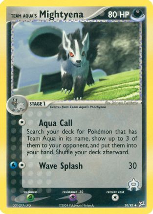 Team Aqua's Mightyena - 30/95/95 Team Magma vs Team Aqua - Uncommon