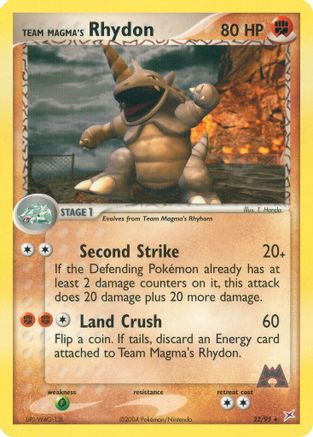 Team Magma's Rhydon - 22/95/95 Team Magma vs Team Aqua - Rare