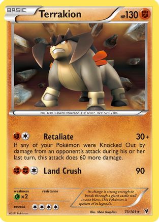 Terrakion - Reverse Holofoil Noble Victories - Holo Rare