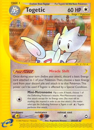 Togetic - Reverse Holofoil Aquapolis - Rare