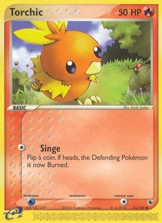 Torchic 074/109 - Reverse Holofoil Ruby and Sapphire - Common