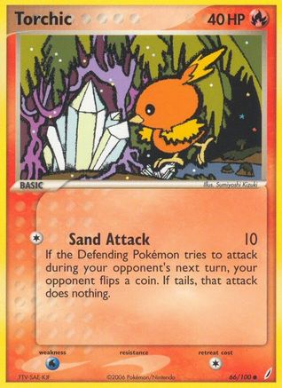 Torchic 066/100 - Reverse Holofoil Crystal Guardians - Common