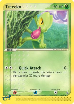 Treecko 080/97 - Reverse Holofoil Dragon - Common