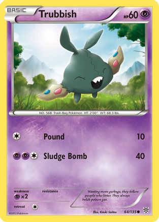 Trubbish (64) 064 - Reverse Holofoil Plasma Storm - Common