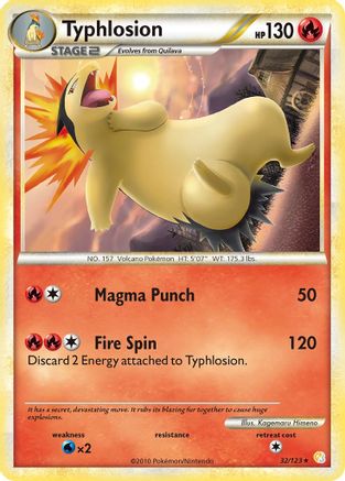 Typhlosion 032 - Reverse Holofoil HeartGold SoulSilver - Rare