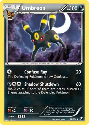 Umbreon (61) 061/108 - Reverse Holofoil Dark Explorers - Uncommon