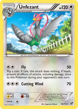 Unfezant - Reverse Holofoil Black and White - Rare