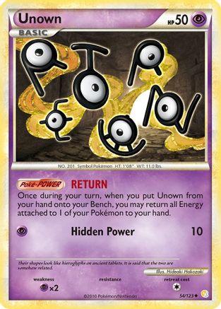 Unown (54) 054 - Reverse Holofoil HeartGold SoulSilver - Uncommon