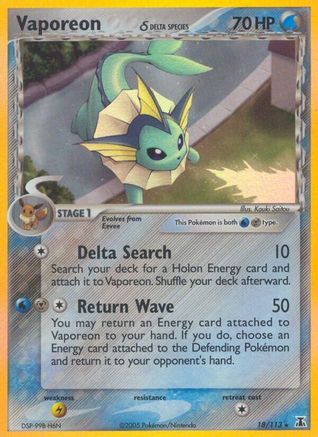 Vaporeon (Delta Species) 018 - Holofoil Delta Species - Holo Rare