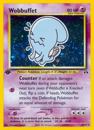 Wobbuffet (16) 016/75 - 1st Edition Holofoil Neo Discovery - Holo Rare