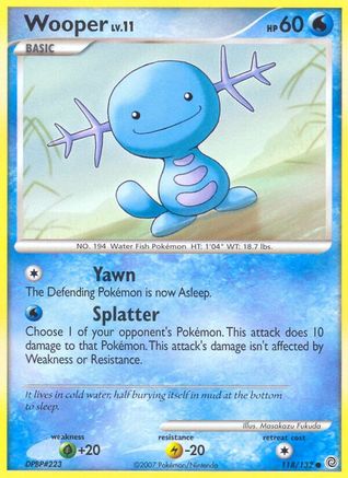 Wooper 118 - Reverse Holofoil Secret Wonders - Common