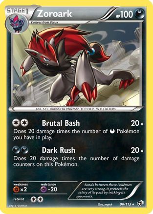 Zoroark 090 - Reverse Holofoil Legendary Treasures - Holo Rare