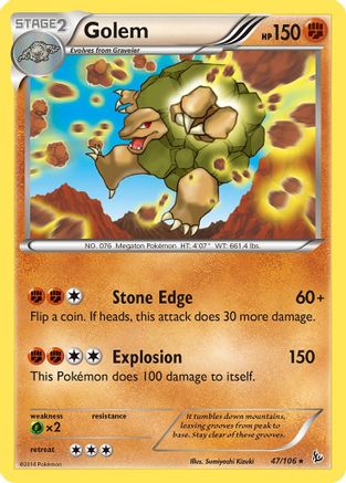 Golem 047 - Reverse Holofoil XY Flashfire - Rare