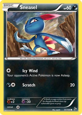 Sneasel (51) 051 - Reverse Holofoil XY Flashfire - Common
