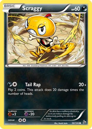 Scraggy 058 - Reverse Holofoil XY Flashfire - Common